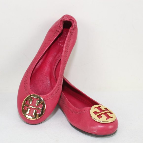 Tory Burch Other - TORY BURCH Coral Leather Flats Sz Little Girls 11C